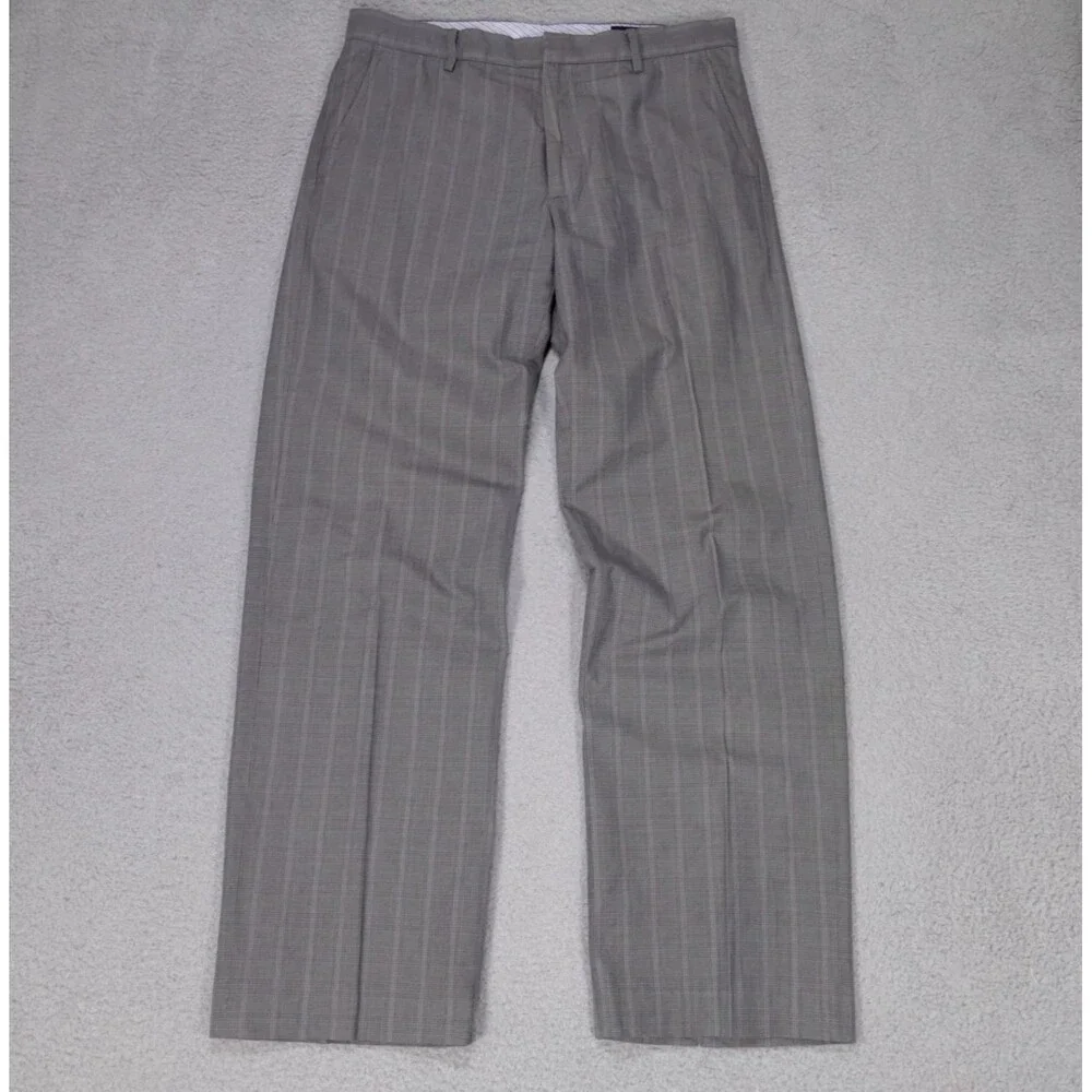 Y2K Banana Republic Pants 32x32 Mens Flat Front Straight Wide Leg Gray Cotton